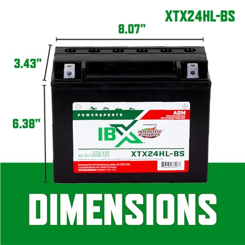 Image of Interstate Batteries IBX YTX24HL-BS Powersports Battery 12V 21Ah 330CCA AGM