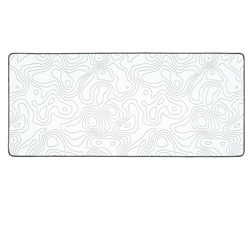 Image of Saco XXL Gaming Mouse Pad for PC - Large Desk Mat 900x400x3mm, Extended Non-Slip Rubber Base, Waterproof Surface, Topographics Design, Big Keyboard Mouse Pad for Office & Home Setup