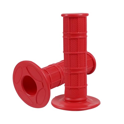 Image of 2PCS Non-Slip Rubber Motorcycle Handlebar Grips, Universal Fit for Motorcycle, Dirt Bike, ATV, Powersports Accessories (Red)