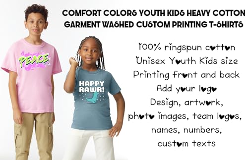 INK STITCH Unisex Youth Kids 9018 Comfort Colors Garment Dyed Custom Printing Tees4