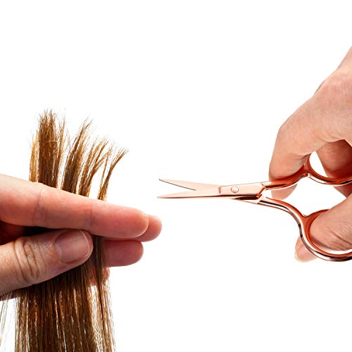 Mudder 3 Pack Small Nose Scissors Facial Hair Trimming Mini Beauty Stainless Steel Grooming Pointed Scissor for Grooming Eyebrows, Nose, Mustache, Beard