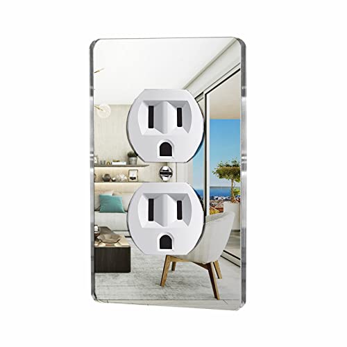1 Pcs Mirror Outlet Covers Durable Light Switch Plates Acrylic Mirrored Wall Plate Decorative Wall Outlet Cover Wall Plates For Electrical Outlets