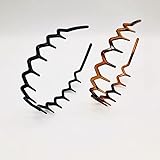 Calsgkspray 2Pcs Zigzag Headband Headband with Teeth Tooth,Plastic Wavy Comb Zig Zag Tooth Comb Plastic Hair Accessories