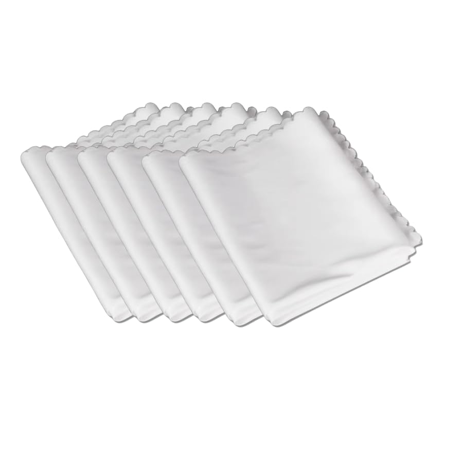 Bulk Pack Handkerchiefs Cotton Scalloped Hankies Pocket Square Towel White 11 Inches