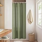 rideau douche coton imperméable Installation facile : ce rideau de douche dispose de 6 boutonnières et de 12 crochets en plastique, ce qui le rend rapide et simple à installer. Les crochets permettent un glissement fluide, assurant une utilisation sans effort et un ajustement parfait pour votre espace de douche