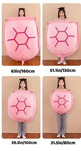Srutirbo Wearable Turtle Shell Pillow, Removable Oversized Doll Stuffed Animal Costume Plush Toy Funny Dress Up,Creative Gift for Boys Girls Adults (51 in, Pink)