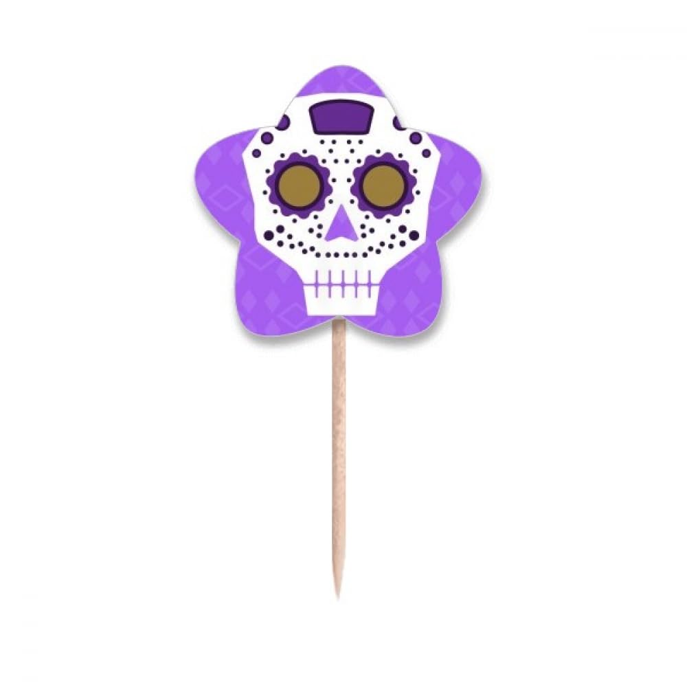 Fleur et yeux violets lable cupcake picks pour buffet de fête