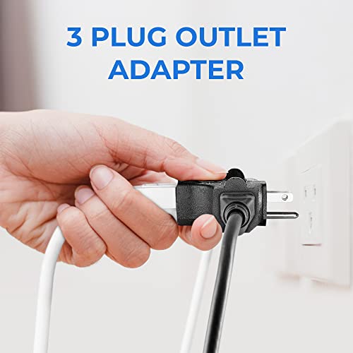 Maxlin Cable Heavy Duty Outlet Extender T-Shaped Adapter With 15 Amps 125V 50 Hz 1875 Watts 3 Plug Outlet Adapter Ul Listed 3 Outlet Wall Adapter Wall Plug Extender Multi Outlet Adapter Black 4 Pack #TOP2