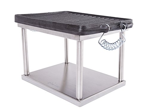 Purline Accesorio Barbacoa Biocombustible Con Plancha De Hierro Fundido Para Biochimenea Bb04Ac Negro/Acero