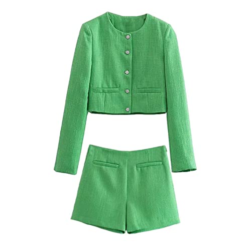Manteau court texturé pour femmes en taille L veste d automne vintage chic