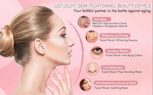 Image of Concepta Red Light Therapy for Face | 4‑in‑1 Skincare Tool with EMS Microcurrent & Vibration | Rechargeable Face Massager Machine for Facial & Eye Care