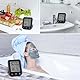 Geevon Badezimmer Uhr klein mit LED Zeitdisplay, große lesbare Digitale, Wandmontage oder Standplatz,IP24 wasserdicht, Hygrometer, Temperaturanzeige, Duschuhr, Bad Küche(Schwarz)