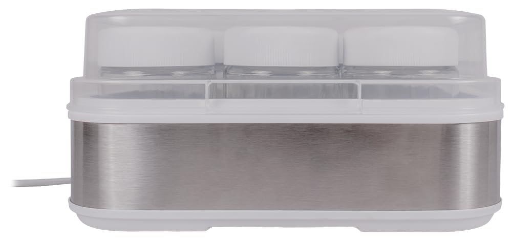 Steba JM 2 Joghurt Maschine, 12 Gläser à 0,21 Liter, 2,5 Liter | Timerfunktion mit Endabschaltung, Betriebskontrollleuchte, LCD Display, Glas Joghurtbecher mit Deckel