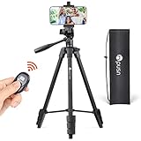 Cell Phone Stand: HPUSN 55 inches Adjustable and Lightweight Aluminum Tripod with 360 Degree Rotatio