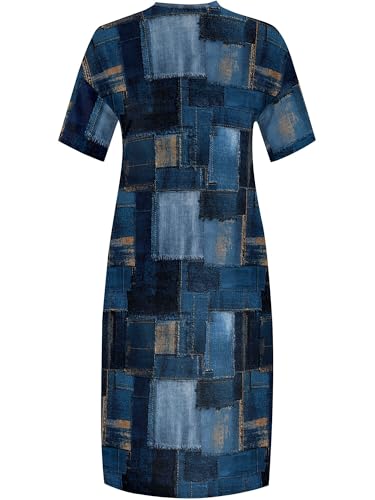 Image of Plus Size Maxi Dress for Women Short Sleeve V Neck Casual Loose Sundress with Pockets