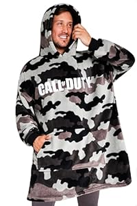 Call of Duty Hoodie Decke Herren Teenager, Oversize Fleece Hoodie Herren Camouflage, Decken Poncho, Gaming Geschenke für Männer (Khaki-Camouflage)