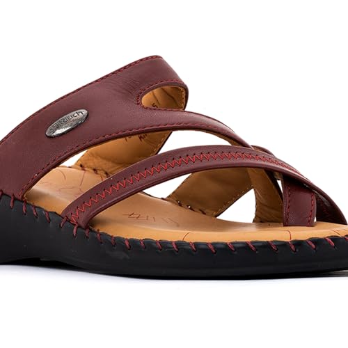 Image of Khadim's Softouch Leather Wedge Heel Slip On Sandal for Women