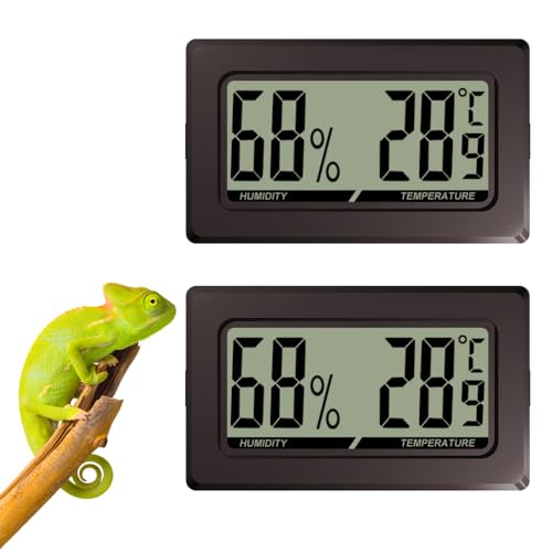 2/3 unids termómetro tanque reptil inalámbrico, mini monitor de temperatura de humedad digital forma rectangular con botones de presión lateral para tanque de reptiles tortuga dragón barbudo