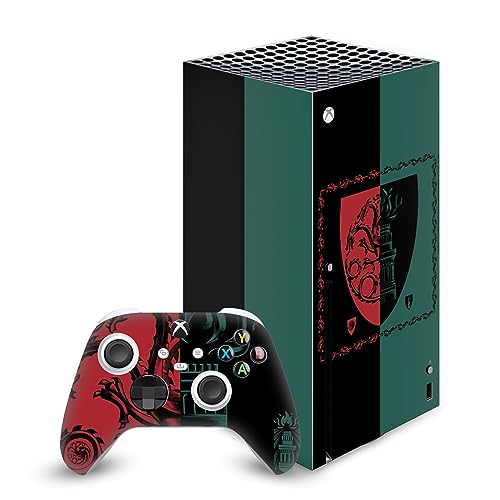 Head Case Designs Offizielle House of The Dragon: Television Series Targaryen Und Hightower Siegel Und Charaktere Vinyl Haut Gaming Aufkleber kompatibel mit Xbox Series X