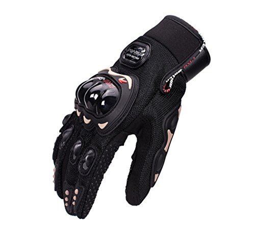 Wonzone Motorbike Protective Carbon Fiber Powersports Off-Road Racing Cycling Motorcycle Full Finger Motocross Motor Gloves (Black, Large) #TOP1