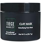 Tiege Hanley Mens Detoxifying Facial Clay Mask, 2 Oz (1-Pack) - Deep Pore Cleansing Charcoal Face...