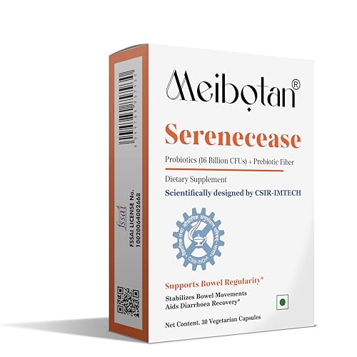 Image of Serenecease Probiotics Diarrhoea Management Supplements Scientifically Designed by CSIR-IMTECH | Healthy digestion & IBS - 30 Veg Capsule (Pack of 3x10) Men & Women