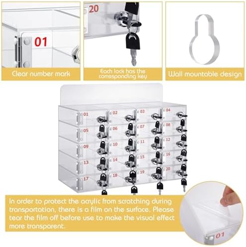 Wall-Mounted Cell Phone Storage Locker Box - Secure Safe Deposit for Office, School, Classroom, Factory - Multi-Slot Keyed Organizer for Employee & Student Devices