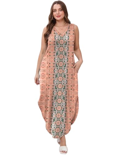 Image of Sampeel Summer Dresses Maxi Dress Vacation Beach Sundresses 2025 with Pockets