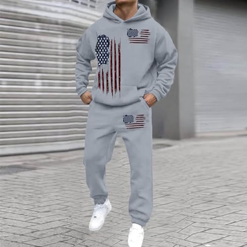 Ensemble à capuche imprimé 3D gris XL coupe confort homme - 3