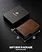 VULKIT Credit Card Holder RFID Blocking Leather Automatic Pop Up Wallet Magnetic Wallet Double Card Case for Men and Women Brown