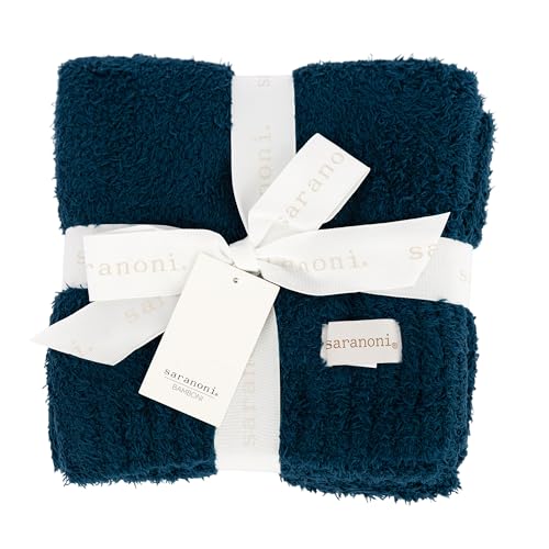 Image of SARANONI Bamboni Luxury Throw Blanket | Super Soft Plush Home Decorative Comfy Blankets for Sofa, Couch or Bed | Blue, Large - 50 inch x 60 inch