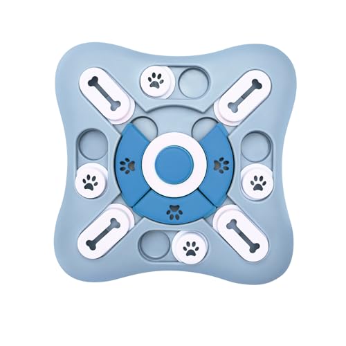 LeafBerry 犬  ノーズワーク 犬 音が鳴る ペット食器 おもちゃ 猫用 ノーズワーク ノーズワークマット 早食い防止  ペット給餌 分離不安 ストレス解消 脳トレ 集中力向上 早食い防止 嗅覚訓練 運動不足 小/中/大型犬 (ブルー)