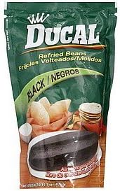 Ducal Refried Black Beans 14.1 oz Frijoles Negros Volteados (6 pack)