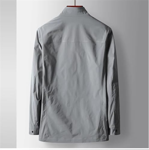 Disimlarl Men Thicked Business Coat Solid Zipper Stand-Up Collar Jacket Formal Slim Fit Casual Jackets2