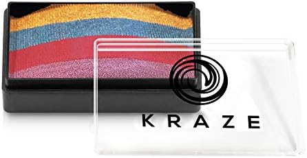 Kraze FX Dome Stroke - Anthem (25 gm), Professional 1-Stroke Split Cake, Hypoallergenic, Non-Toxic, Water Activated Face & Body Painting Makeup Supplies for Sensitive Skin, Kid Safe, Adults