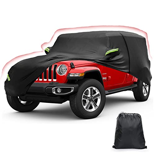 Image of Full Exterior Cover Custom,for Fit 1997-2023 Jeep Wrangler 2 Door JK JL TJ YJ CJ,210T Fabric is Windproof and Waterproof