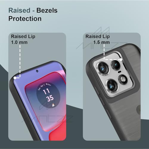 Image of MINTZZ Moto Edge 50 Pro Back Cover, Leather Design, Protective Cover with Camera Lens Protection, Premium Grip & Slim Fit Durable, Edge 50 Pro Case (Black, Moto Edge 50 Pro)