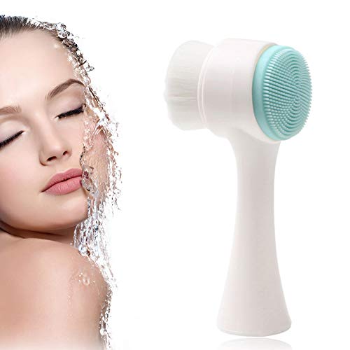 Yusat Cepillo de Limpieza Facial Manual Cepillo Exfoliante Facial Ultra Suave de Limpieza Cuidado de la Piel (Azul)