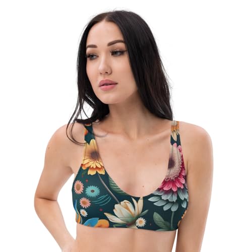 Haut de bikini rembourré à volants maillot de bain tendance femme flirty