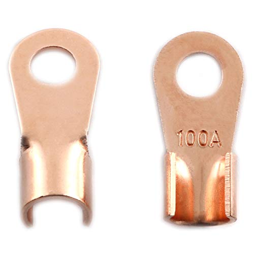 Super Sale 🛒 Partstock 10pcs OT-100A Red Copper Circular Splice Crimp Terminal Wire Naked Cable Connector Ring Battery lugs Terminals