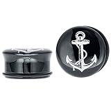 The Madd Hatter Anchor Single Sided Flare Gauges/Plugs with O-Ring Acrylic (1 Pair) Different 1/2' (13mm)