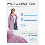 SaphiRose Women's Long Packable Raincoat Waterproof Rain Jacket Lightweight Outdoor Windbreaker with Hood - Image 4