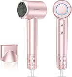 Hair Dryer, High-Speed Ionic Low Noise Blow Dryer with Brushless Motor for Fast Drying, Thermo-Control Quiet Compact Hair Blow Dryer, Hairdryer with 1 Nozzle Attachments for Home Salon Travel