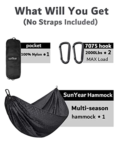 Image of Sunyear Camping Hammock 4 Season Quilted Winter Hammock- Cozy and Durable, Best for Cold Weather