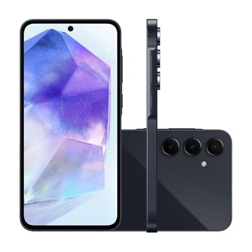 Home 13 Samsung Galaxy A55 5G, Câmera Tripla Traseira de até 50MP, Selfie de 32MP, Nightography, Apagador de objetos, Design em metal e vidro, IP67, Super AMOLED 6.6" 120Hz Vision Booster, 128GB - Azul Escuro