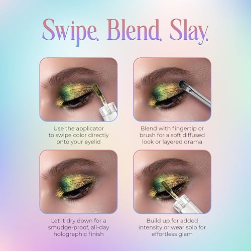 Image of Colors Queen Multichrome Liquid Eyeshadow | Long Wearing & Highly Pigmented Eyeshadow with Metallic Finish | Transfer Proof & Smudge Proof Liquid Eye Shadow for Eye Makeup (12 - Under Water Haze)