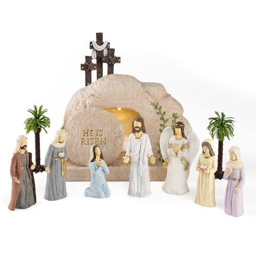 Easter Decorations for Home – 11 Pieces LED Resurrection Scene