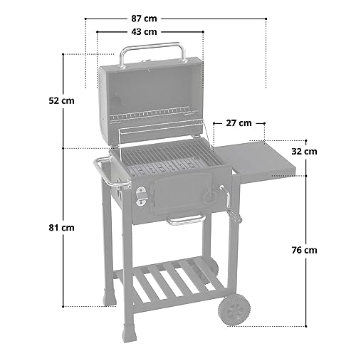 TAINO HERO Smoker klein BBQ Grillwagen Holzkohle-Grill Grillkamin Standgrill Räucherofen Grillrost