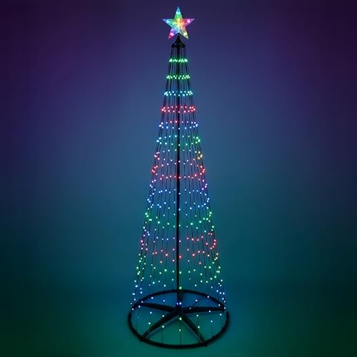 Lichterbaum mit Stern Spitze 210 cm für Außen mit Fernbedienung und...