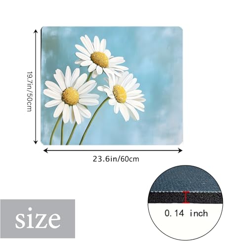 Image of Washer Dryer Top Cover Mat, Non-Slip Laundry Room Decor, Laundry Room Kitchen Appliance Decor Protector Universal 23.6 inchx19.7 inch (Daisies 2)